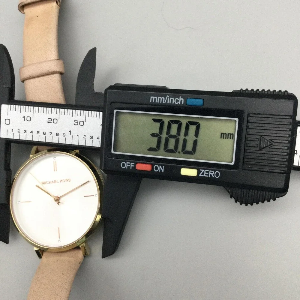 Michael Kors Womens Watch 38mm White Dial Gold Tone Beige Leather MK-7102 - Picture 13 of 15